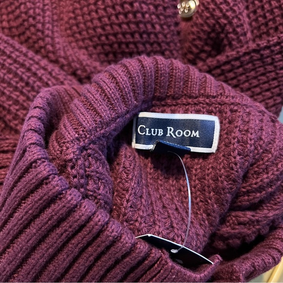 Club Room Chunky Sweater Mens Small S Waffle Knit Cardigan Mock Neck Long Sleeve - Picture 8 of 11
